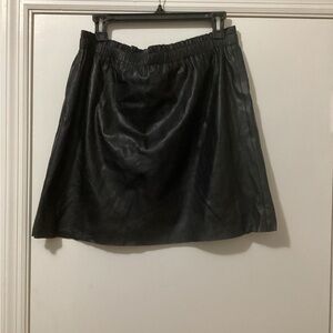 LOFT imitation leather Black Mini Skirt with lining